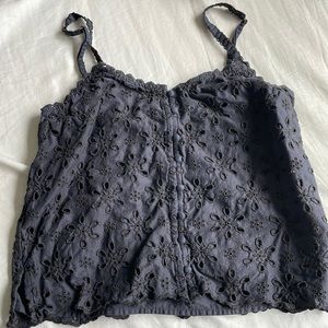 Cropped Tank top with mini buttons